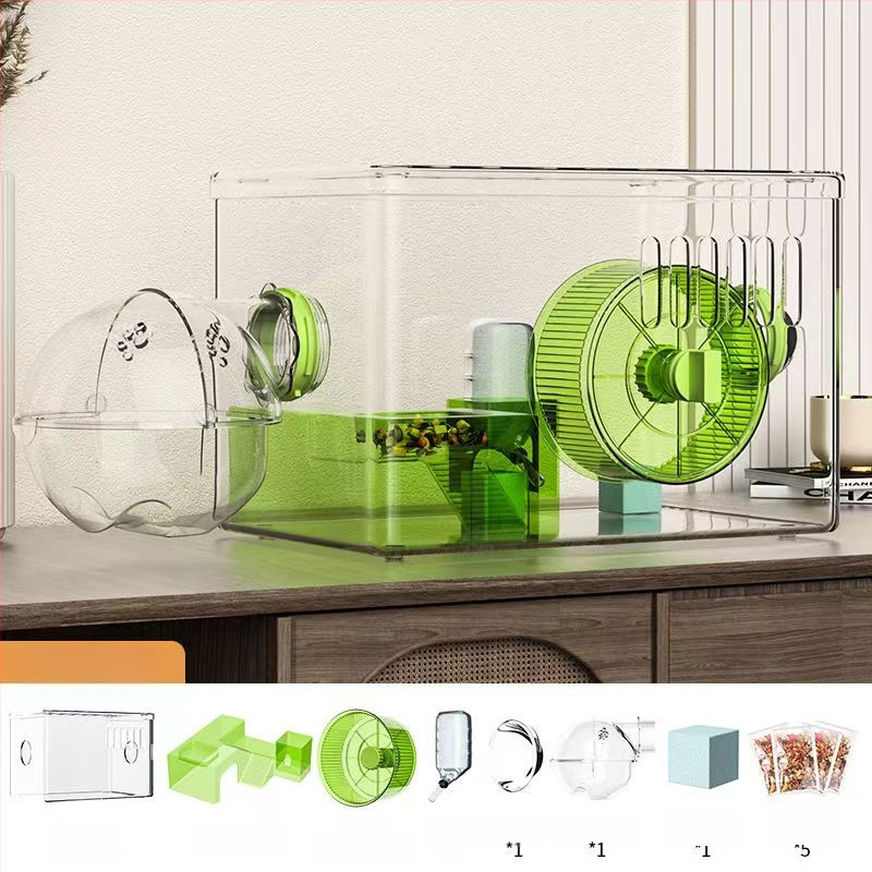 Κλουβί για χάμστερ - Πολυτελής βίλα, Διαφανές Ακρυλικό, Διώροφο Πολυεπίπεδο, Πλαστικό