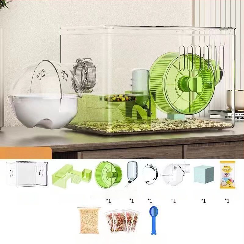 Κλουβί για χάμστερ - Πολυτελής βίλα, Διαφανές Ακρυλικό, Διώροφο Πολυεπίπεδο, Πλαστικό