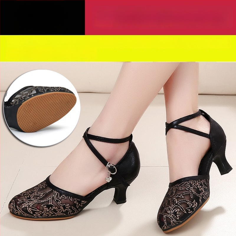 Lanxuan ženske latino plesne cipele, visoka peta, meka potplata, za društvene plesove