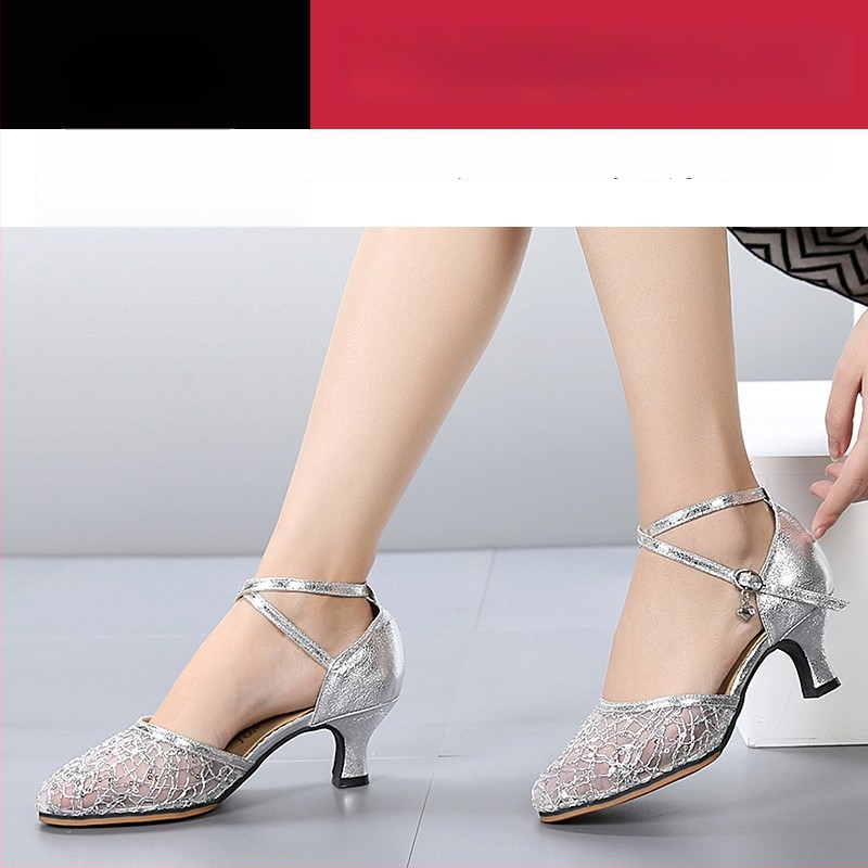 Lanxuan ženske latino plesne cipele, visoka peta, meka potplata, za društvene plesove