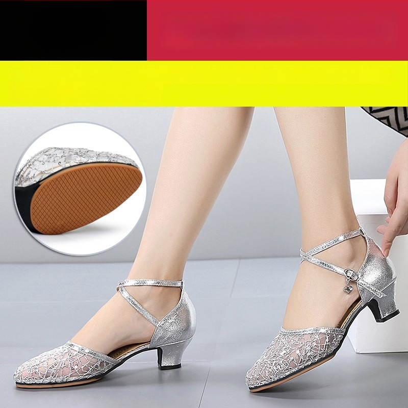 Lanxuan ženske latino plesne cipele, visoka peta, meka potplata, za društvene plesove