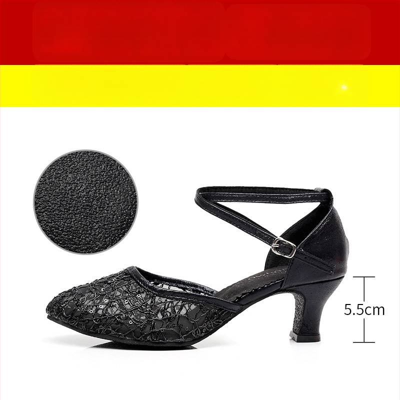 Lanxuan ženske latino plesne cipele, visoka peta, meka potplata, za društvene plesove