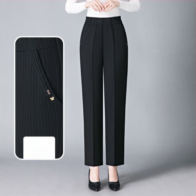 Rovné nohavice z vlneného materiálu, Shanlidi, štýl Diamond, Royal Sister (Voľnočasové nohavice; Materiál: vlna; Štýl: Diamond, Royal Sister; Typ: Rovné nohavice; Hrúbka: normálna)