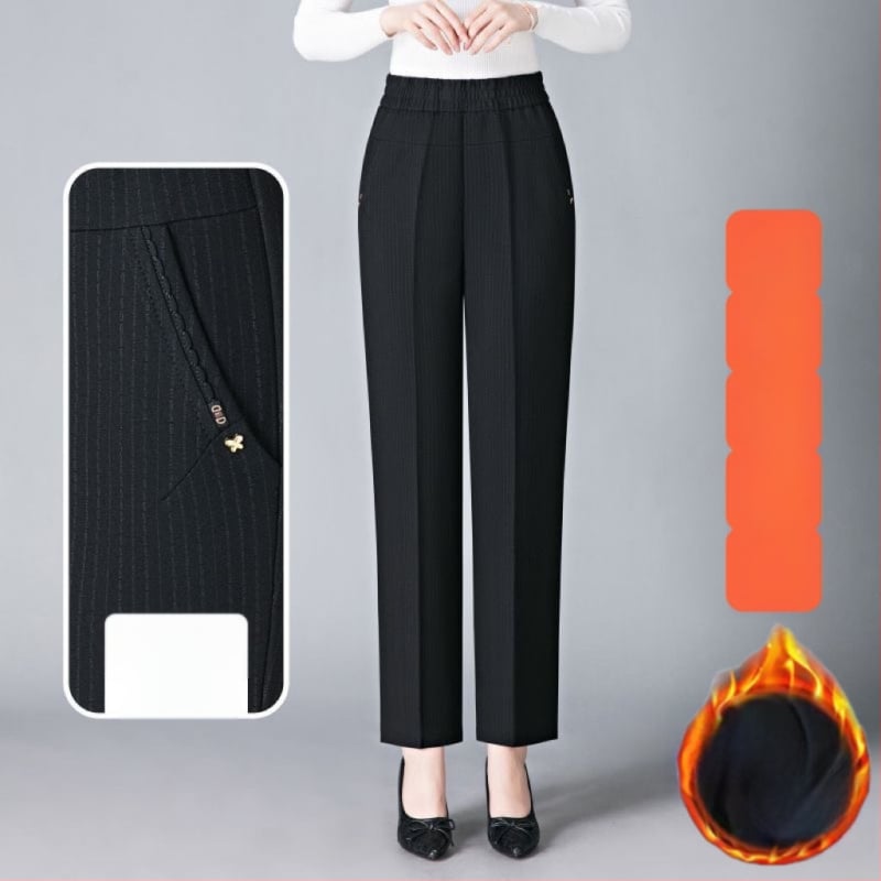 Rovné nohavice z vlneného materiálu, Shanlidi, štýl Diamond, Royal Sister (Voľnočasové nohavice; Materiál: vlna; Štýl: Diamond, Royal Sister; Typ: Rovné nohavice; Hrúbka: normálna)