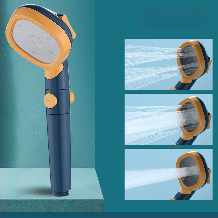 Κεφαλή ντους τετράγωνη, φορητή χειροκίνητη, με πίεση, λειτουργία βροχής – ABS, μοντέλο BNL-F02, σύνδεση με βίδες, 0–80°C, 0,03 MPa