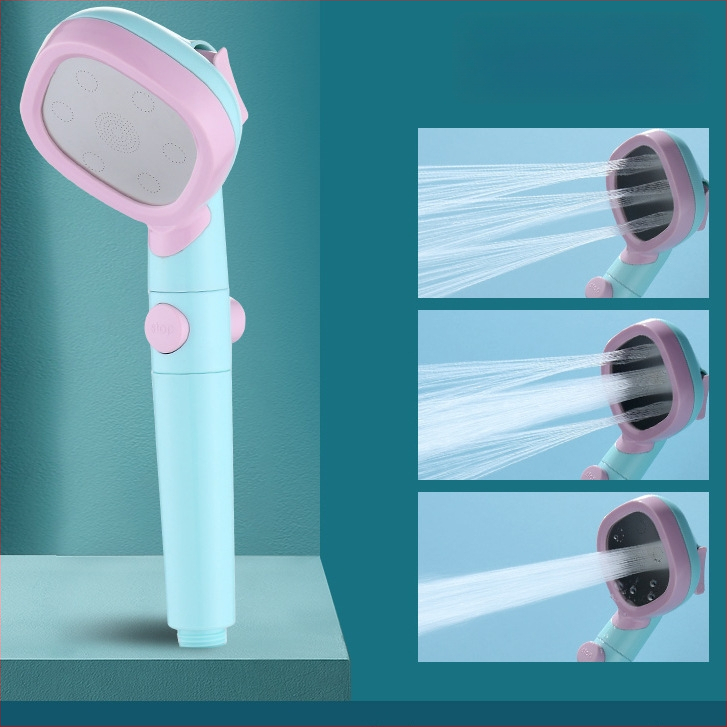 Κεφαλή ντους τετράγωνη, φορητή χειροκίνητη, με πίεση, λειτουργία βροχής – ABS, μοντέλο BNL-F02, σύνδεση με βίδες, 0–80°C, 0,03 MPa