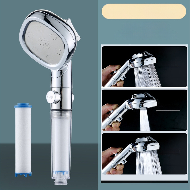 Κεφαλή ντους τετράγωνη, φορητή χειροκίνητη, με πίεση, λειτουργία βροχής – ABS, μοντέλο BNL-F02, σύνδεση με βίδες, 0–80°C, 0,03 MPa