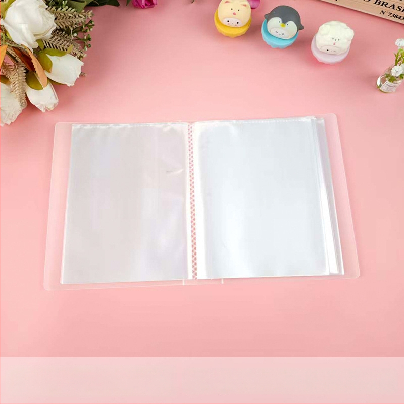 Átlátszó postai képeslap-tároló és információs füzet tárolótáskával