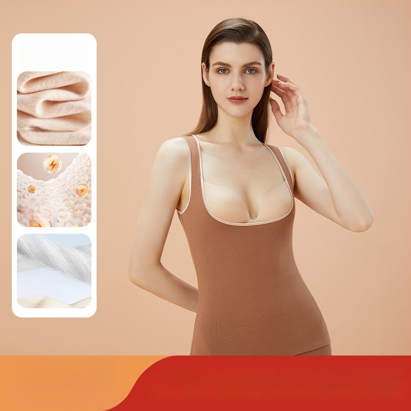 Vestă termică de alăptat pentru femei, căptușită cu fleece, cu sutien încorporat și pernă pentru sân, fără cusături, glugă, material acrilic