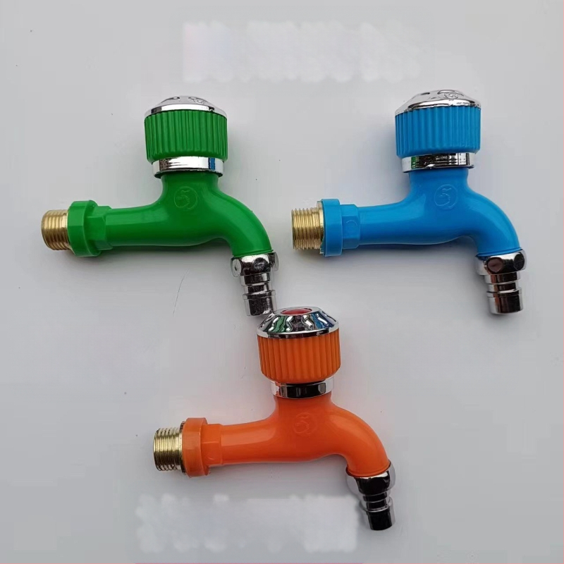 Vonkajšia anti‑mrazu bat s kruhovou rukoväťou pre práčku, mrazuvzdorná, hrubý dizajn, 4-bodový vstup/výstup, axiálny valcový jadrový ventil