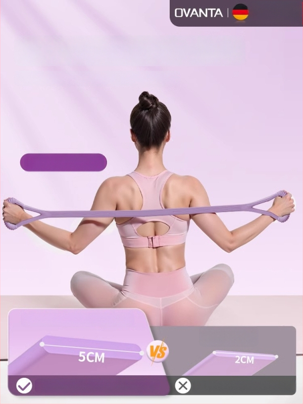 Figure-8 σιλικόνης ταινία αντίστασης – Ovanda Pull Exerciser, εκγύμναση πλάτης, άνοιγμα ώμων, ελαστική ταινία γιόγκα για οικιακή χρήση