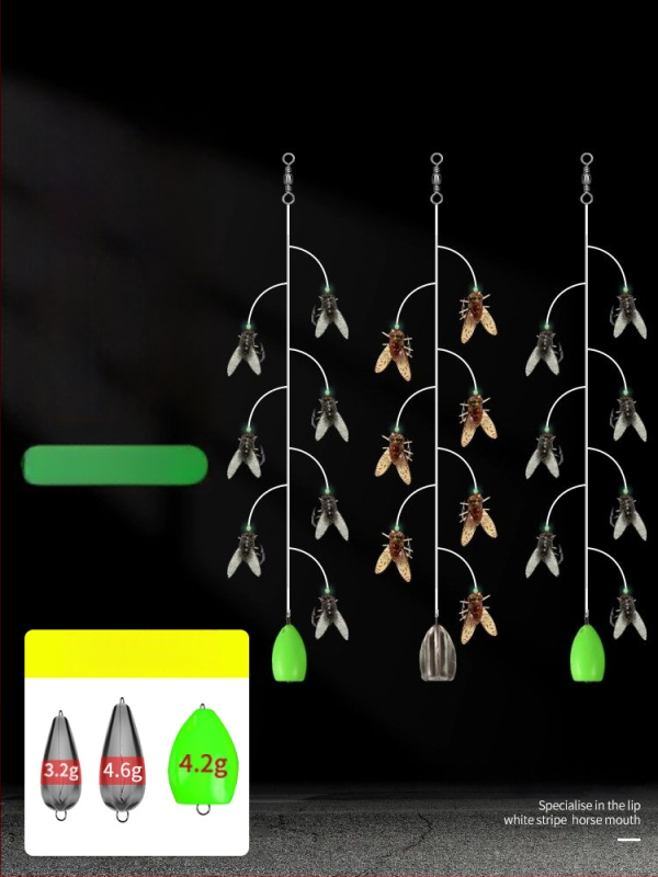 Комплект нишкови куки за мухарски риболов – антизаплитане, Caddis примамка, 16 куки