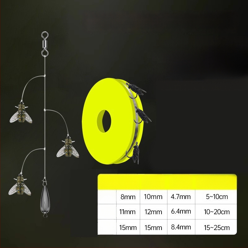 Комплект нишкови куки за мухарски риболов – антизаплитане, Caddis примамка, 16 куки