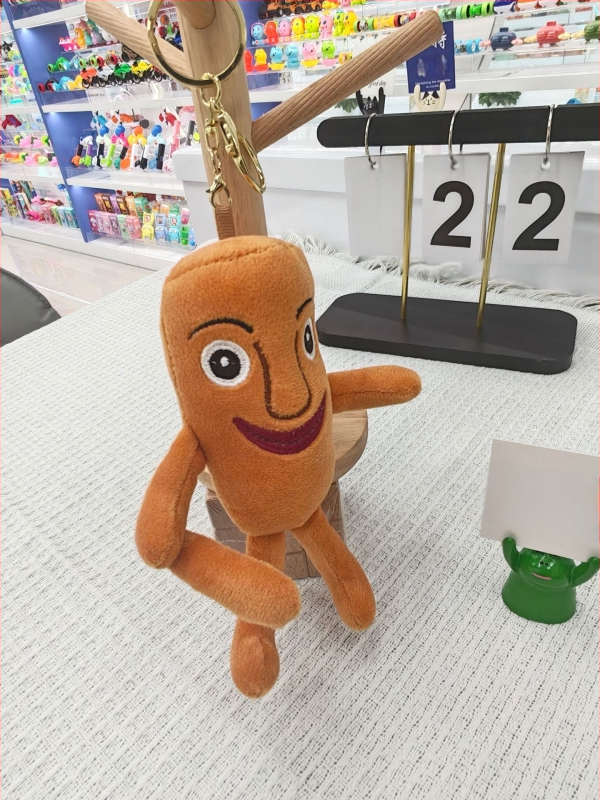 Плюшен ключодържател: акула-бебе и бананова маймуна, PP памук за пълнеж, супер мека къса плюшена повърхност, модел HN00066, персонализиране по мостра, унисекс, 7–14 г