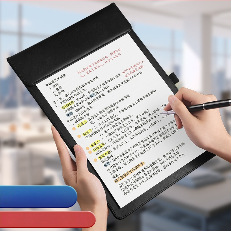 Bőr mágneses mappa A4-es fogóval, 5 mm lemezzel és logónyomtatással – testre szabható