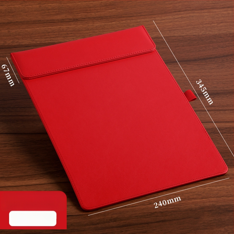 Bőr mágneses mappa A4-es fogóval, 5 mm lemezzel és logónyomtatással – testre szabható