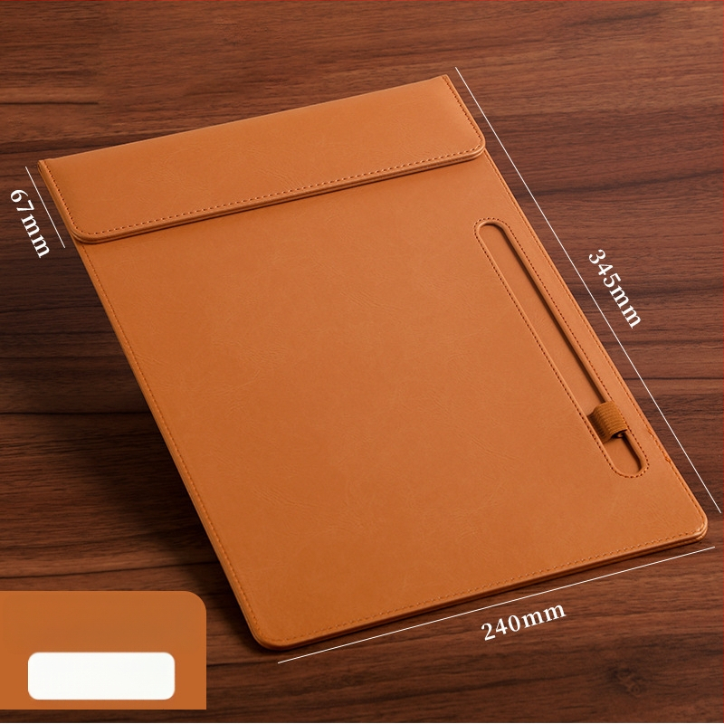 Bőr mágneses mappa A4-es fogóval, 5 mm lemezzel és logónyomtatással – testre szabható