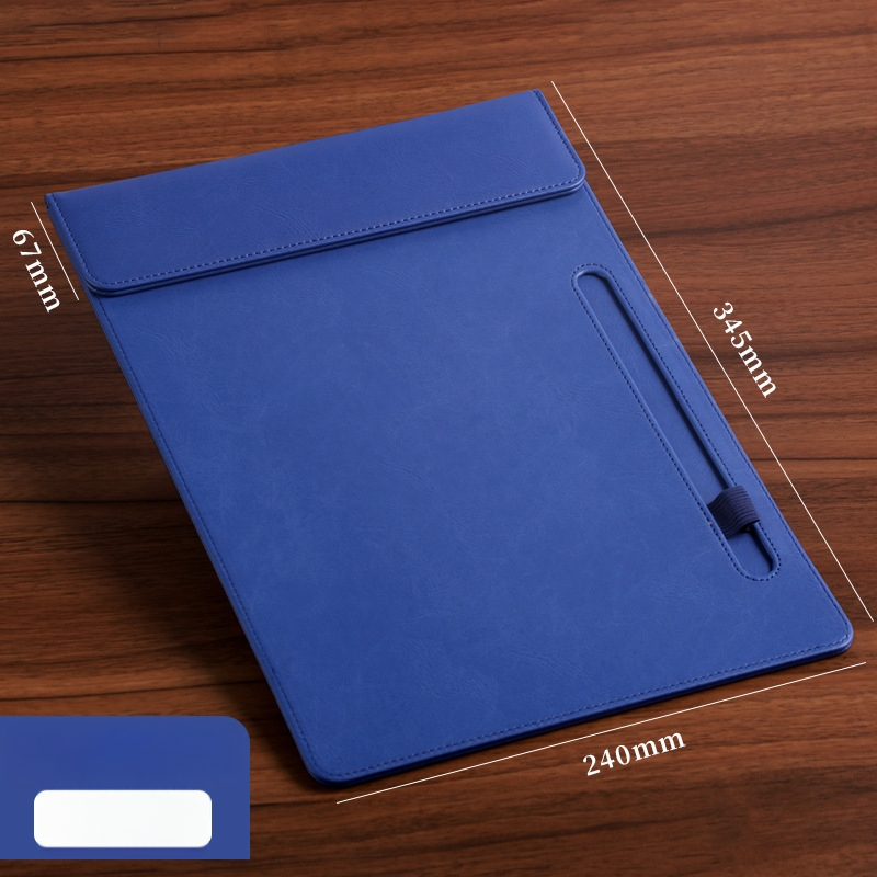 Bőr mágneses mappa A4-es fogóval, 5 mm lemezzel és logónyomtatással – testre szabható