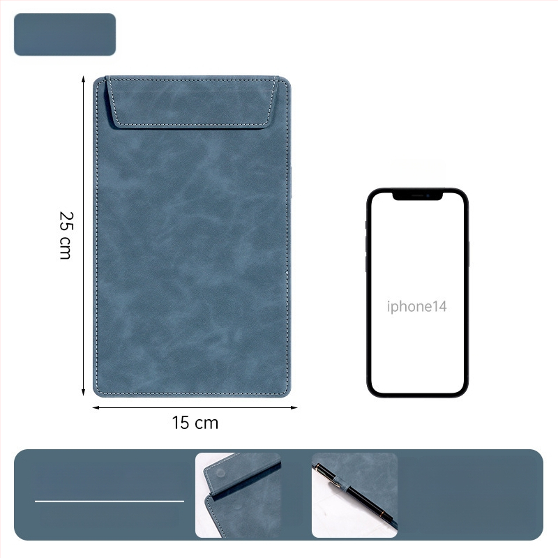 Bőr mágneses mappa A4-es fogóval, 5 mm lemezzel és logónyomtatással – testre szabható