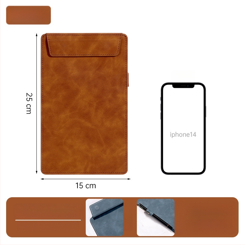 Bőr mágneses mappa A4-es fogóval, 5 mm lemezzel és logónyomtatással – testre szabható