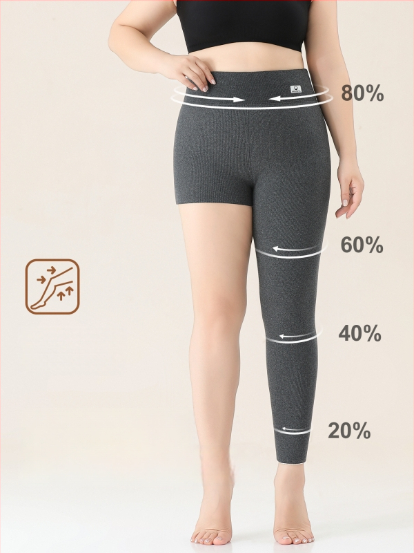 Κολάν για γυναίκες από βαμβάκι με φλις επένδυση, ριγέ σχέδιο, υψηλής μέσης, πλήρους μήκους, βαμβάκι-ελαστάν ύφασμα