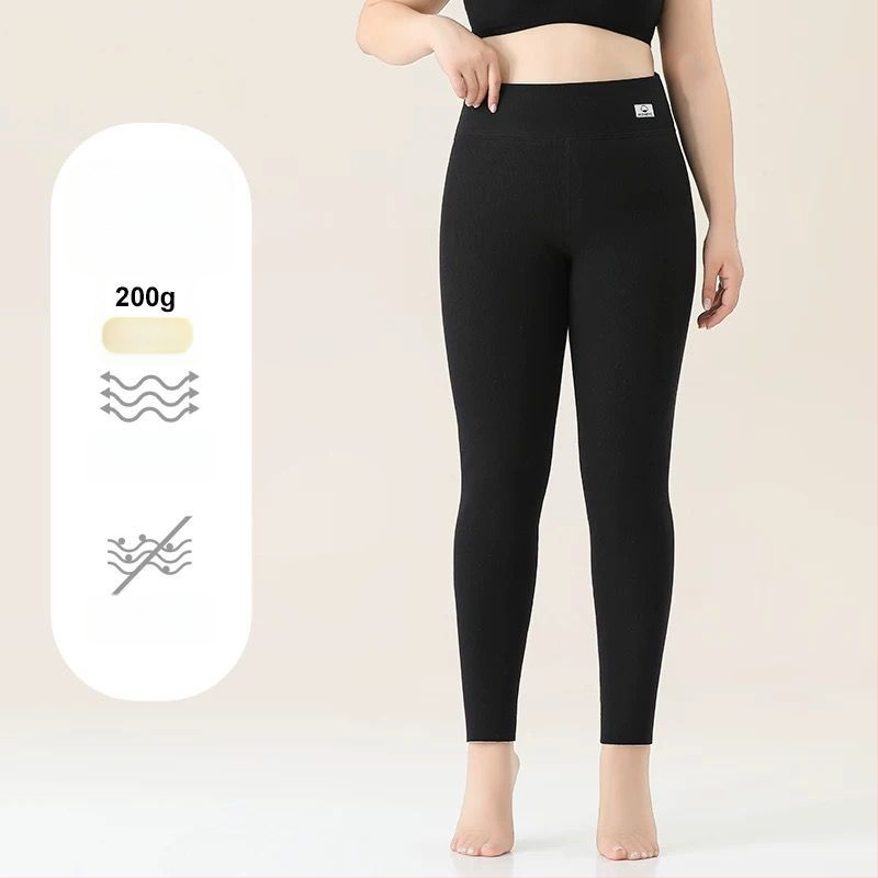 Κολάν για γυναίκες από βαμβάκι με φλις επένδυση, ριγέ σχέδιο, υψηλής μέσης, πλήρους μήκους, βαμβάκι-ελαστάν ύφασμα