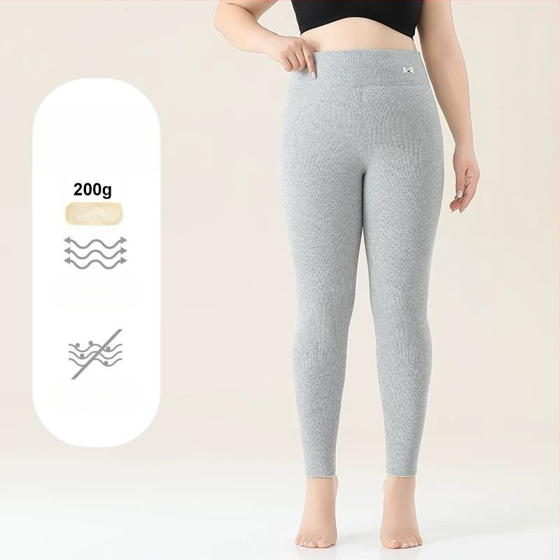 Κολάν για γυναίκες από βαμβάκι με φλις επένδυση, ριγέ σχέδιο, υψηλής μέσης, πλήρους μήκους, βαμβάκι-ελαστάν ύφασμα