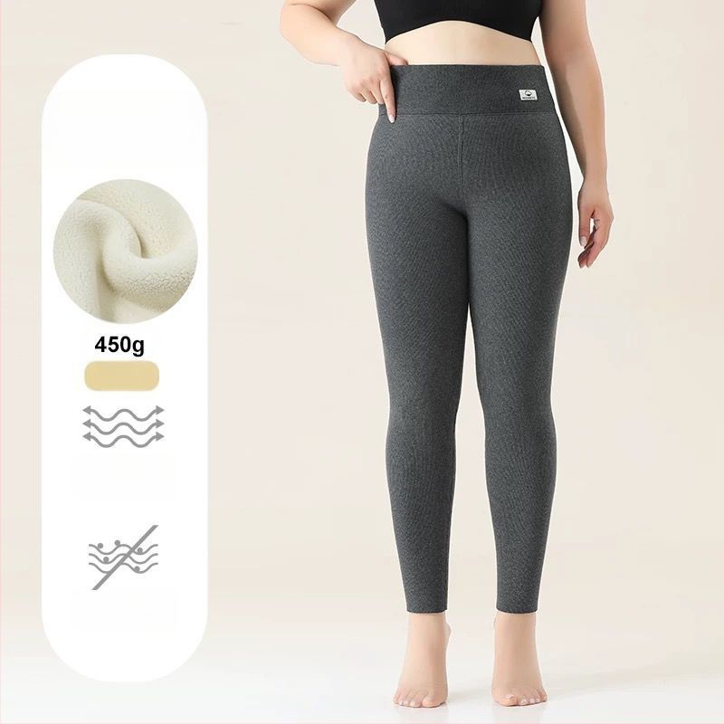 Κολάν για γυναίκες από βαμβάκι με φλις επένδυση, ριγέ σχέδιο, υψηλής μέσης, πλήρους μήκους, βαμβάκι-ελαστάν ύφασμα