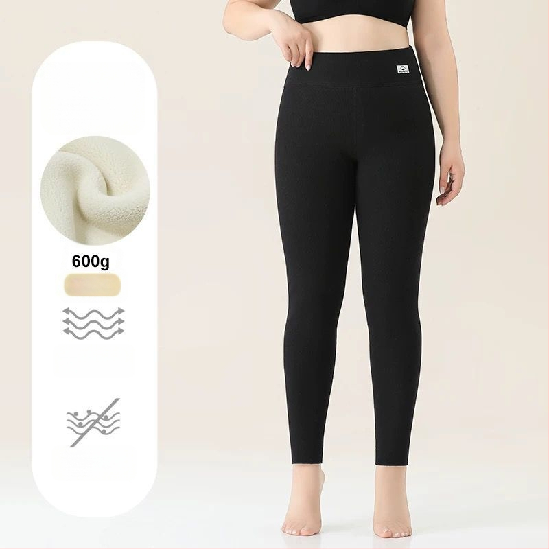 Κολάν για γυναίκες από βαμβάκι με φλις επένδυση, ριγέ σχέδιο, υψηλής μέσης, πλήρους μήκους, βαμβάκι-ελαστάν ύφασμα