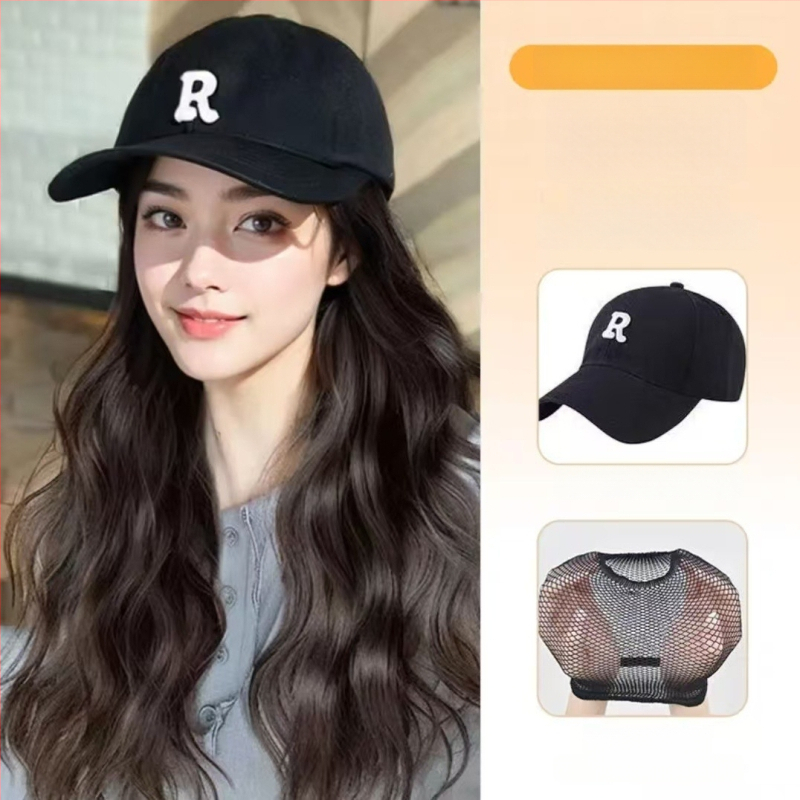 Kalapos paróka nőknek — hosszú göndör haj, természetes hatás, fehérje selyem anyag, frufru nélkül, sapkával integrált paróka, nem festhető és nem dauerolható, minden bőrtónushoz illeszkedik