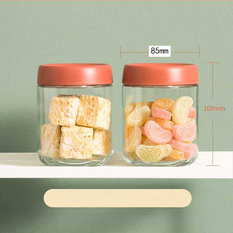 Стъклени запечатани буркани за съхранение на храна, кръгла форма, до 300 мл, модерен минималистичен стил.