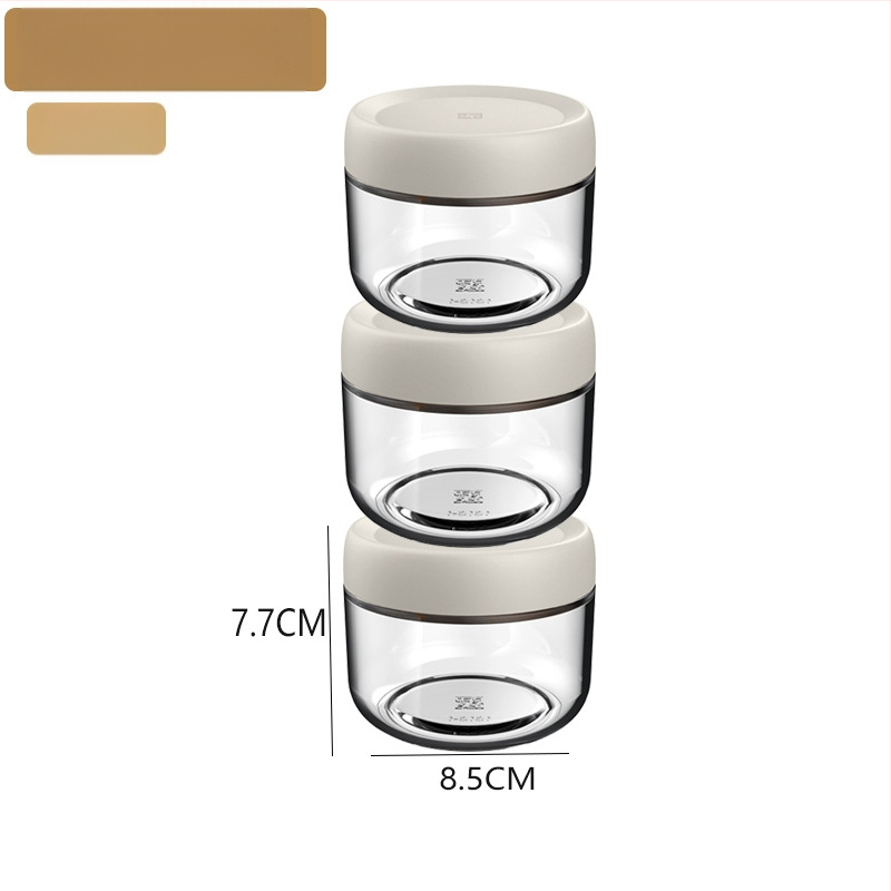 Стъклени запечатани буркани за съхранение на храна, кръгла форма, до 300 мл, модерен минималистичен стил.