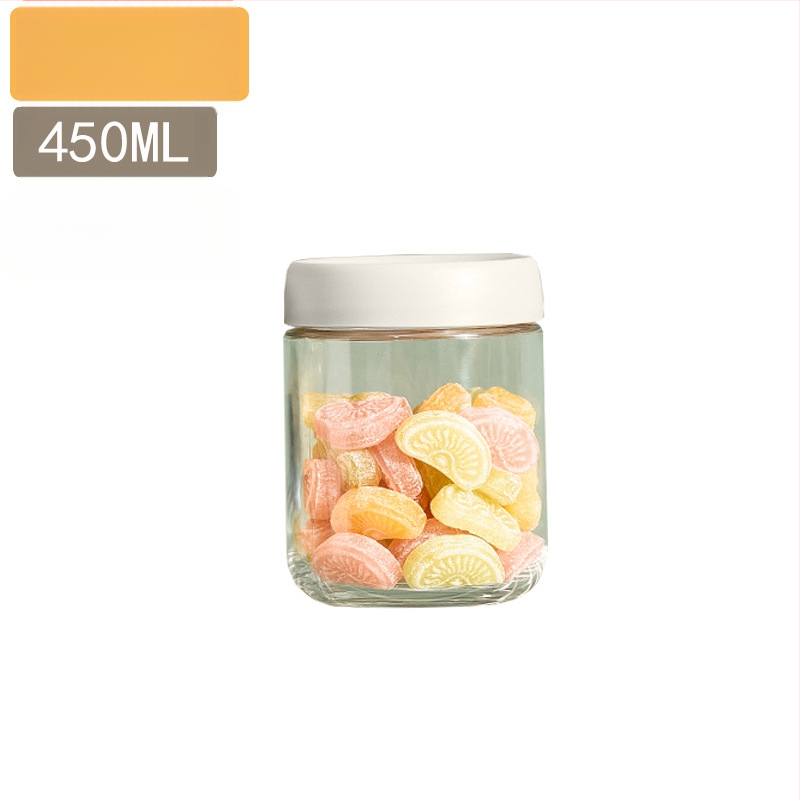 Стъклени запечатани буркани за съхранение на храна, кръгла форма, до 300 мл, модерен минималистичен стил.