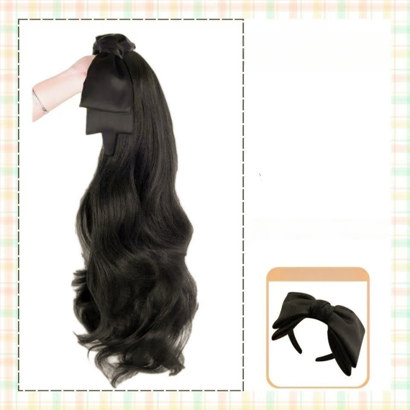 Fejbandás paróka, hosszú haj, egy darabos, levehető félfej dizájn, matt selyem haj, frufru egyenes vagy ferde