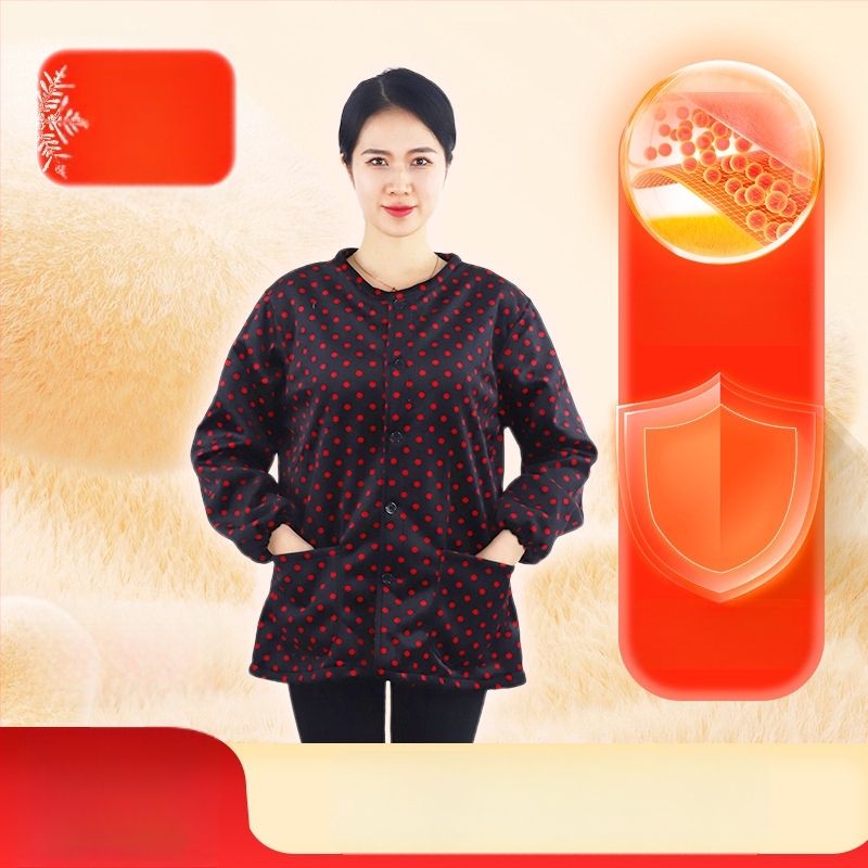 Κορεατικού στυλ ποδιά με μανίκια από κρυστάλλινο βελούδο, αντιβρωμιστικό ρουχισμό εργασίας, μοτίβο κύκλος/καρδιά