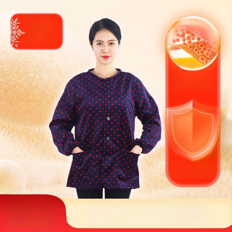 Κορεατικού στυλ ποδιά με μανίκια από κρυστάλλινο βελούδο, αντιβρωμιστικό ρουχισμό εργασίας, μοτίβο κύκλος/καρδιά