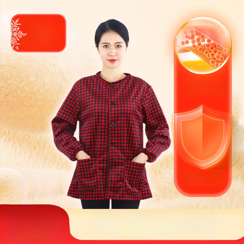 Κορεατικού στυλ ποδιά με μανίκια από κρυστάλλινο βελούδο, αντιβρωμιστικό ρουχισμό εργασίας, μοτίβο κύκλος/καρδιά