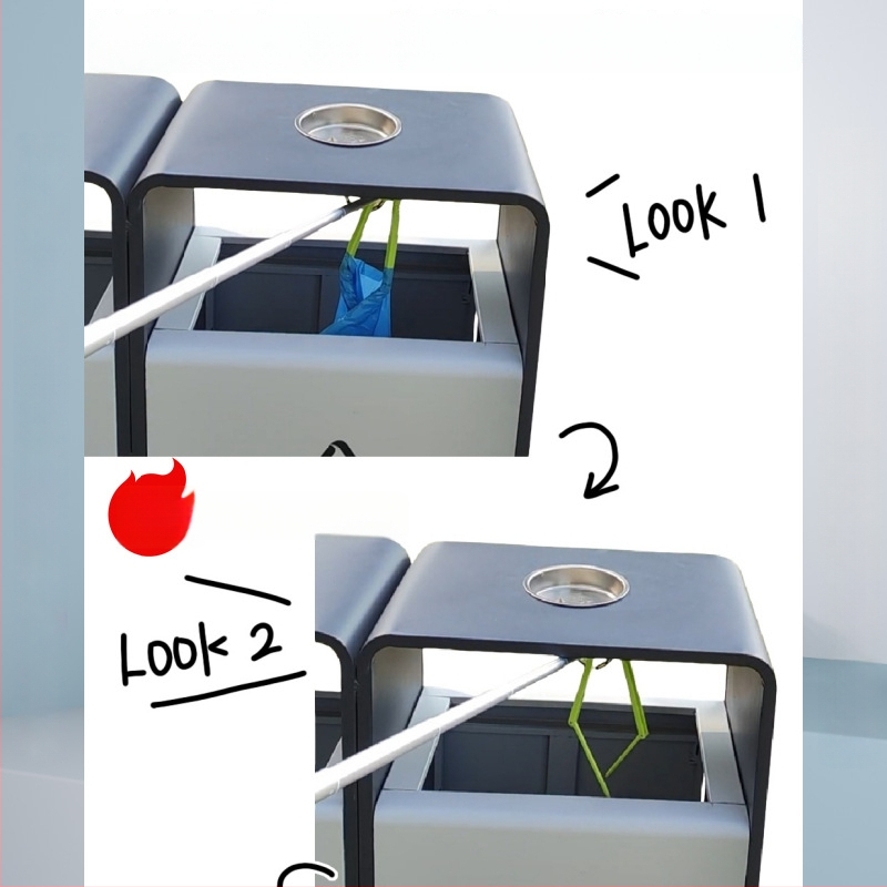 Skladací čistič výkalov psa, s automatickou funkciou, z plastu, vrátane vreciek