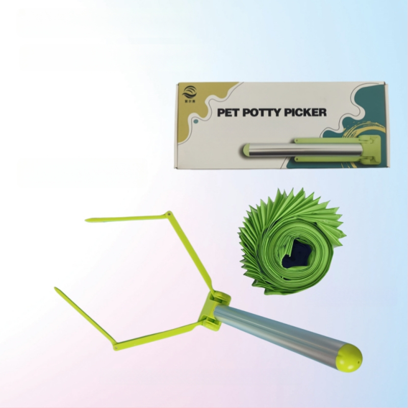 Skladací čistič výkalov psa, s automatickou funkciou, z plastu, vrátane vreciek