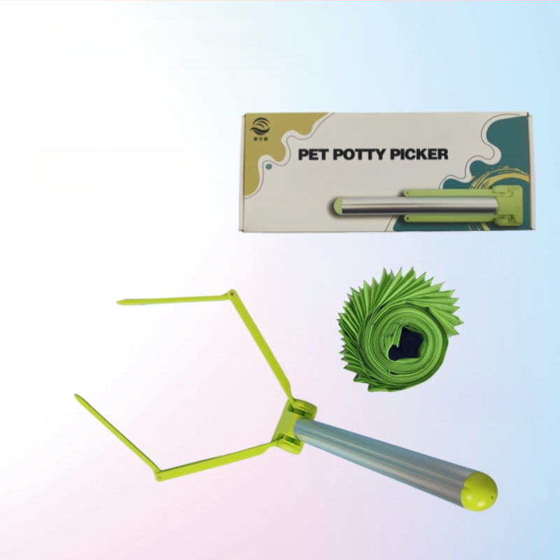 Skladací čistič výkalov psa, s automatickou funkciou, z plastu, vrátane vreciek