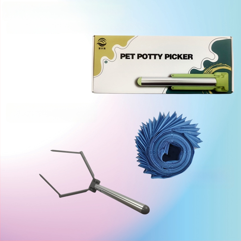 Skladací čistič výkalov psa, s automatickou funkciou, z plastu, vrátane vreciek