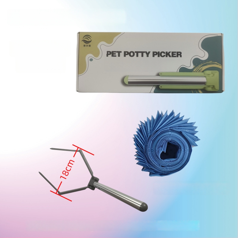 Skladací čistič výkalov psa, s automatickou funkciou, z plastu, vrátane vreciek