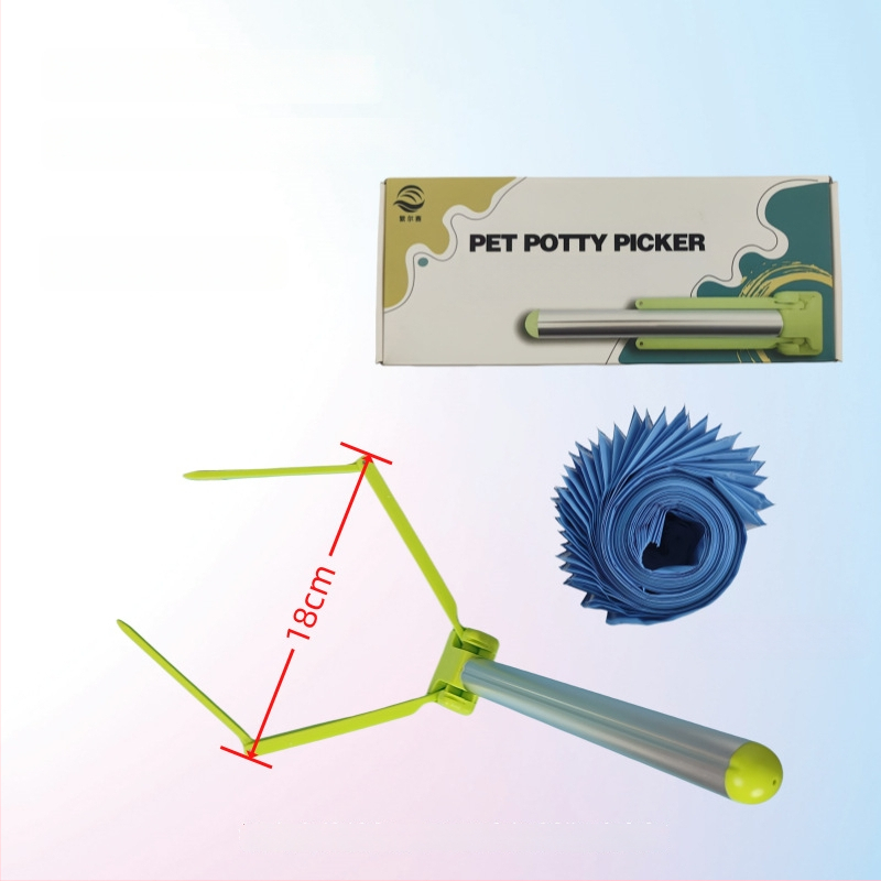 Skladací čistič výkalov psa, s automatickou funkciou, z plastu, vrátane vreciek