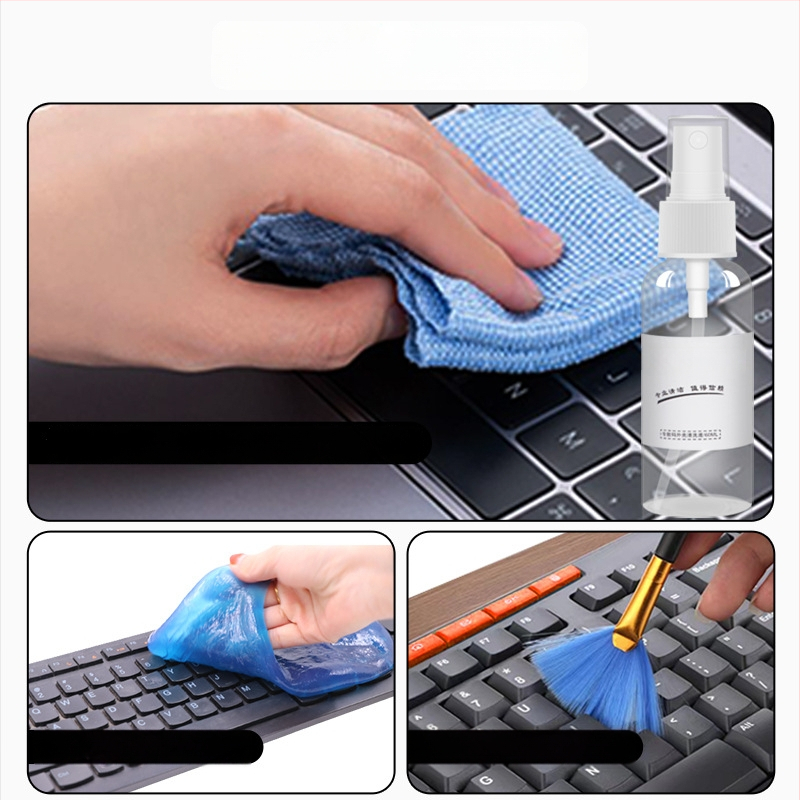 Deväťdielny čistiaci set na počítač: čistič obrazovky, kryt notebooku a nástroje na čistenie klávesnice – Model Qjj-003; Značka Tide competition; Kompatibilné s 21789048979