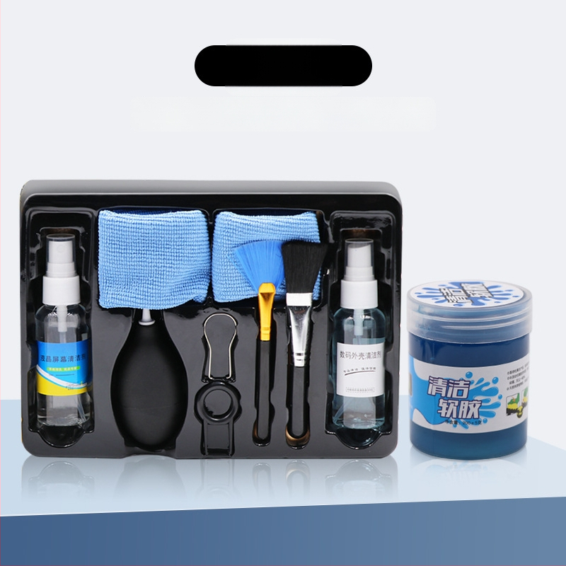 Deväťdielny čistiaci set na počítač: čistič obrazovky, kryt notebooku a nástroje na čistenie klávesnice – Model Qjj-003; Značka Tide competition; Kompatibilné s 21789048979