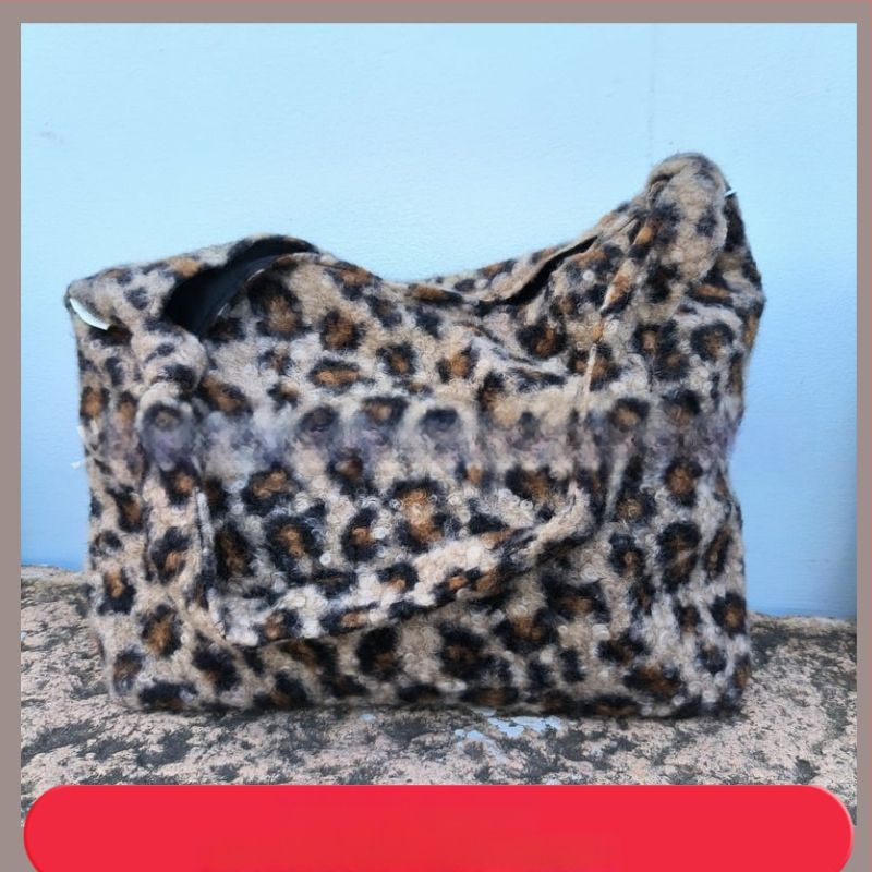 Izvorni dizajn: tote torba s čvorom na naramenicu, karirani uzorak i leopard otisak, jesen-zima platnena torba