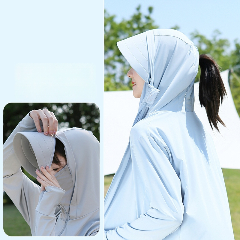 Αντηλιακή ζακέτα εξωτερικού με κουκούλα, αναπνέον νάιλον 81-95%, για ψάρεμα