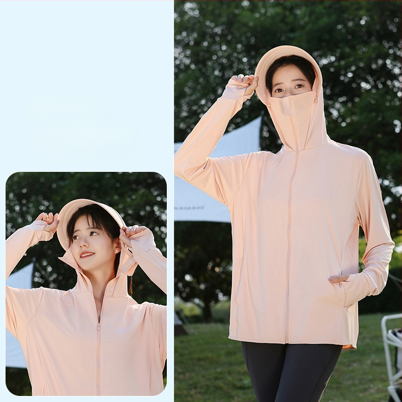 Αντηλιακή ζακέτα εξωτερικού με κουκούλα, αναπνέον νάιλον 81-95%, για ψάρεμα