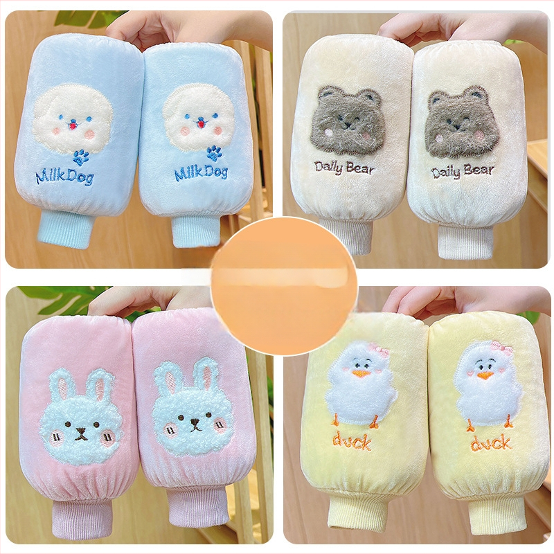 Παιδικά προστατευτικά βραχιόνων από φλανέλ με καρτούν σχέδιο, αντι-βρωμιά, φθινόπωρο-χειμώνας, κεντημένα (Ruiya)