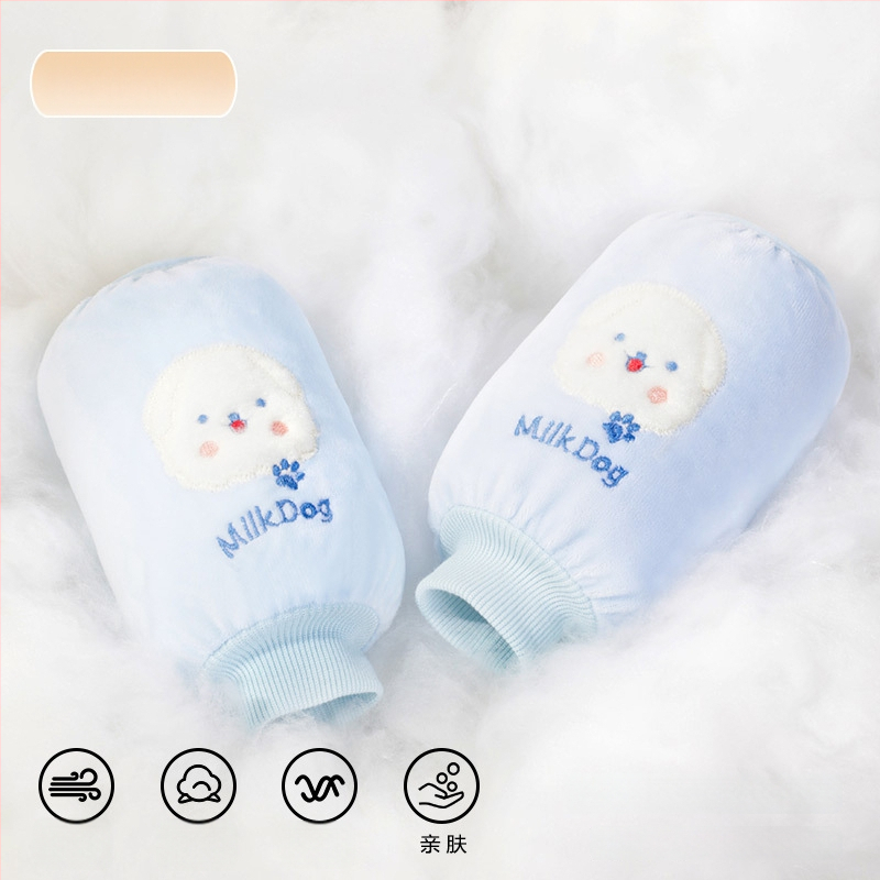 Παιδικά προστατευτικά βραχιόνων από φλανέλ με καρτούν σχέδιο, αντι-βρωμιά, φθινόπωρο-χειμώνας, κεντημένα (Ruiya)